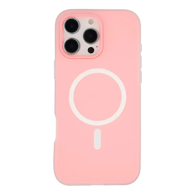WANLONFENG For iPhone 16 Pro Magnetic Case  ML Series Matte PC TPU Phone Cover Large Cutouts with 2Pcs Screen Film - Pink - 3