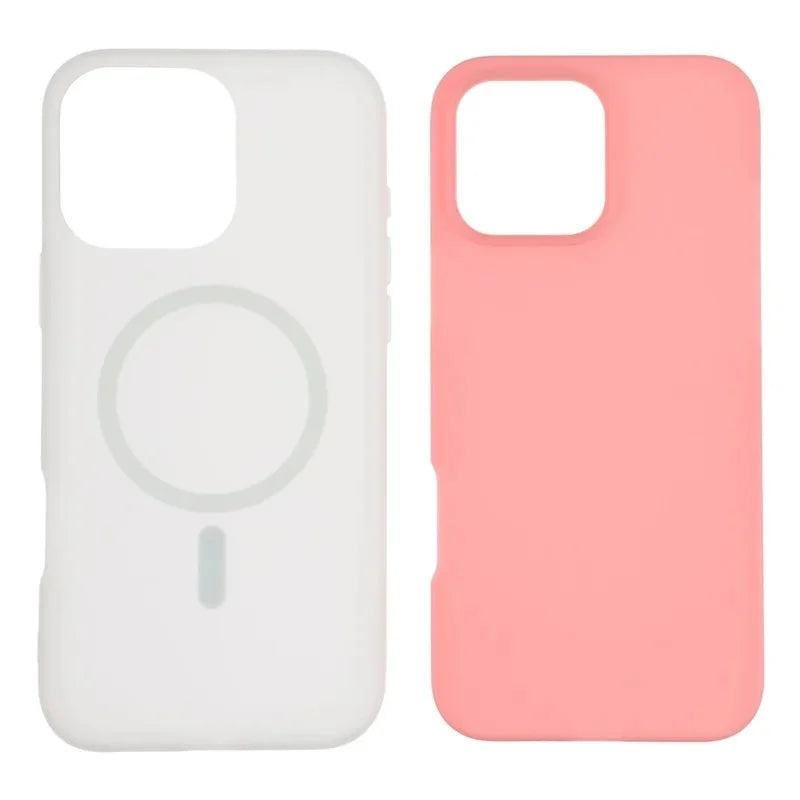 WANLONFENG For iPhone 16 Pro Magnetic Case  ML Series Matte PC TPU Phone Cover Large Cutouts with 2Pcs Screen Film - Pink - 4