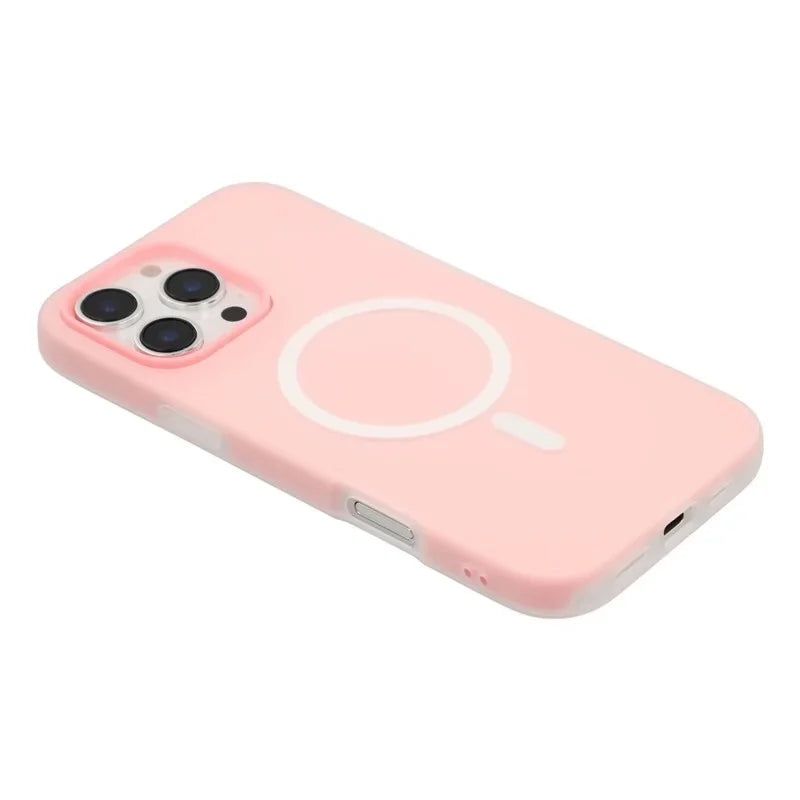 WANLONFENG For iPhone 16 Pro Magnetic Case  ML Series Matte PC TPU Phone Cover Large Cutouts with 2Pcs Screen Film - Pink - 5