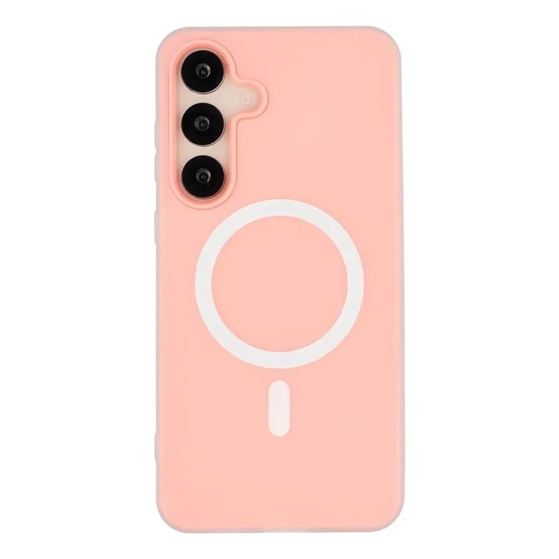 WANLONFENG For Samsung Galaxy S24 Magnetic Case  ML Series Matte PC TPU Phone Cover Large Cutouts with 2Pcs Screen Film - Pink - 3