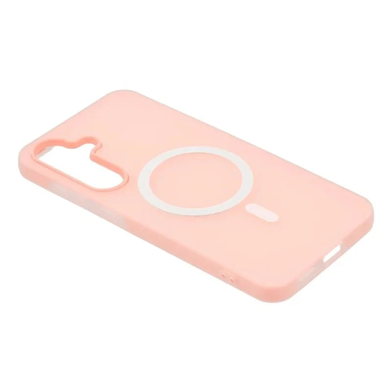 WANLONFENG For Samsung Galaxy S24+ Magnetic Case  ML Series Matte PC TPU Phone Cover Large Cutouts with 2Pcs Screen Film - Pink - 5