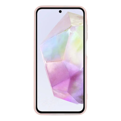 WANLONFENG For Samsung Galaxy A15 5G Magnetic Case  ML Series Matte PC TPU Phone Cover Large Cutouts with 2Pcs Screen Film - Pink - 2