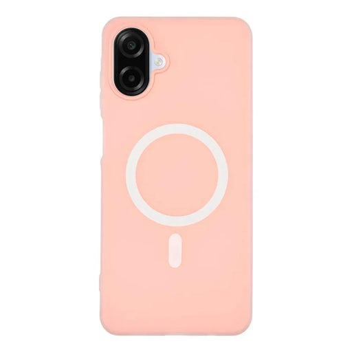 WANLONFENG For Samsung Galaxy A06 4G Magnetic Case  ML Series Matte PC TPU Phone Cover Large Cutouts with 2Pcs Screen Film - Pink - 2
