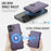 JEEHOOD For iPhone 17 Case  J09 RFID Blocking Card Holder Leather Back Phone Cover Compatible with MagSafe - Purple - 7