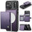 JEEHOOD For iPhone 17 Pro Max Case  J09 RFID Blocking Card Holder Leather Back Phone Cover Compatible with MagSafe - Purple - 1