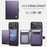 JEEHOOD For iPhone 17 Pro Max Case  J09 RFID Blocking Card Holder Leather Back Phone Cover Compatible with MagSafe - Purple - 3