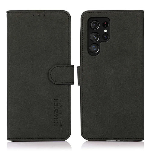 KHAZNEH For Samsung Galaxy S26 Ultra Case Anti Scratch PU Leather Wallet Stand Phone Cover - Black - 1