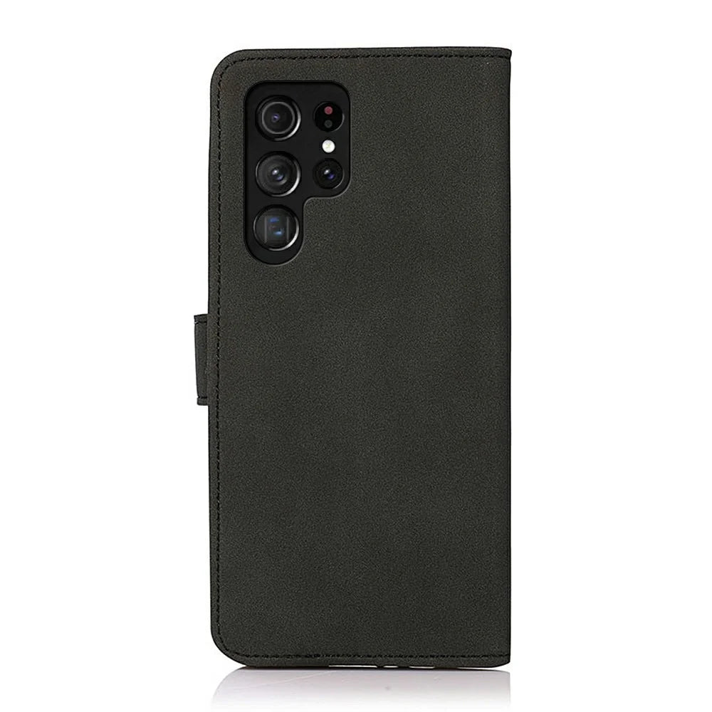 KHAZNEH For Samsung Galaxy S26 Ultra Case Anti Scratch PU Leather Wallet Stand Phone Cover - Black - 7