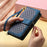 For Samsung Galaxy S26 Wallet Case Rhombus Stitching Line PU Leather Phone Cover with Wrist Strap - Blue - 7