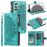 For Samsung Galaxy S26 Wallet Case Mandala Flower Pattern PU Leather Phone Cover with Wrist Strap - Mint Green - 1