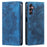 For Samsung Galaxy S26 Case Magnetic Closing Leather Phone Cover Pattern Imprinted - Blue - 1