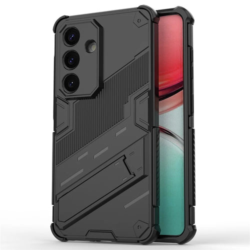 For Samsung Galaxy S26 Case PC + TPU Shockproof Phone Cover with Kickstand - Black - 1