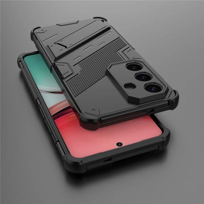 For Samsung Galaxy S26 Case PC + TPU Shockproof Phone Cover with Kickstand - Black - 5