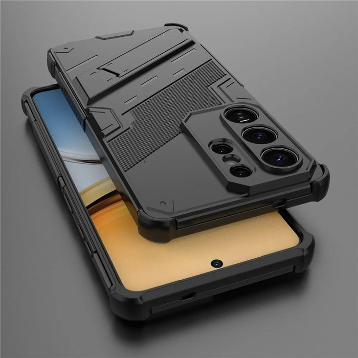 For Samsung Galaxy S26 Ultra Case PC + TPU Shockproof Phone Cover with Kickstand - Black - 5