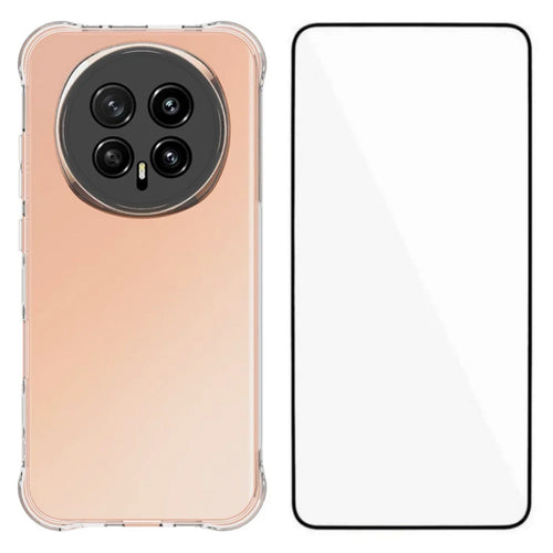 WANLONFENG For Honor Magic8 5G Case  WL Series 2.0mm TPU Phone Cover with Tempered Glass Film - Transparent - 1