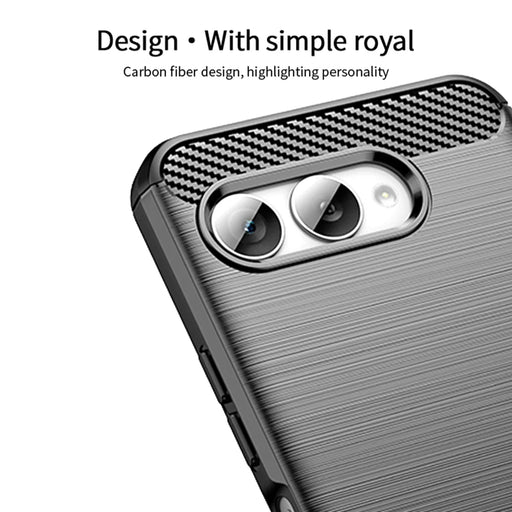 MOFI For T-Mobile REVVL 8 Back Cover  Brushed Texture Carbon Fiber Soft TPU Case - Black - 2
