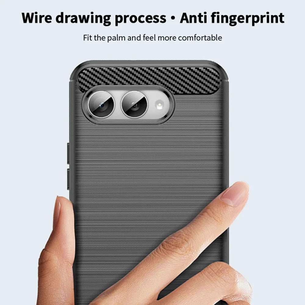 MOFI For T-Mobile REVVL 8 Back Cover  Brushed Texture Carbon Fiber Soft TPU Case - Black - 4