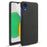 For Samsung Galaxy A23e Anti-scratch Mobile Phone Case Shell Solid Color Hard PC+Cloth Phone Cover - Black - 1