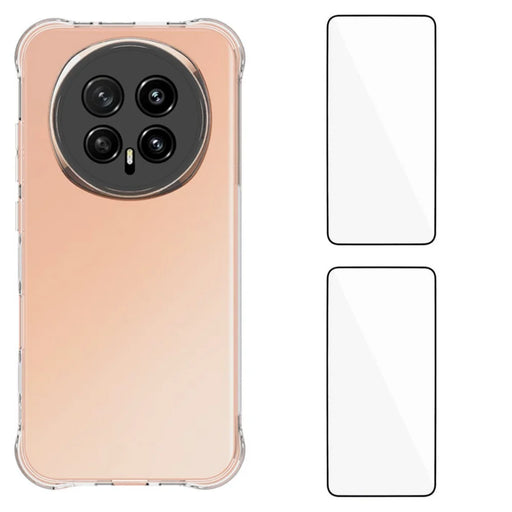 WANLONFENG For Honor Magic8 5G TPU Case  WL2 Series 2.0mm Phone Cover with 2Pcs Tempered Glass Films - Transparent - 1