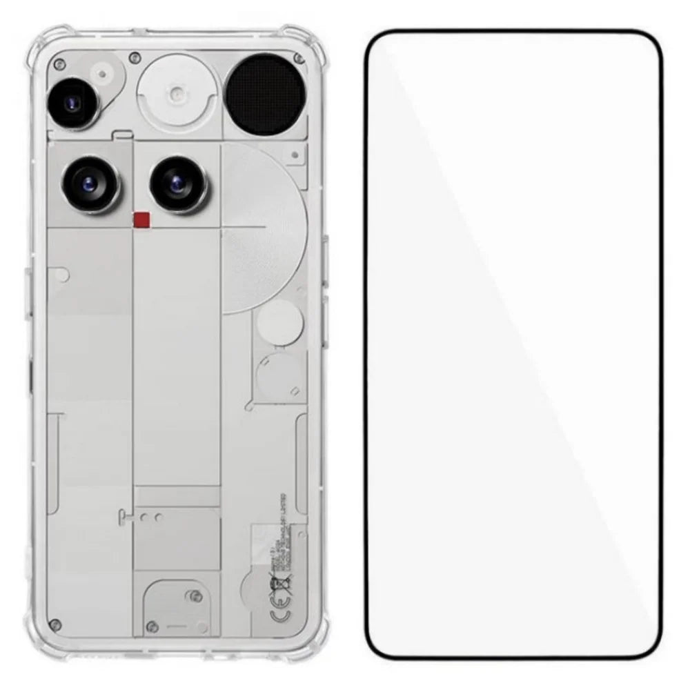 WANLONFENG For Nothing Phone (3) 5G TPU Case  WL3 Series 1.5mm Phone Cover with Tempered Glass Film - Transparent - 1