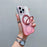 For iPhone 16 Pro Magnetic Case 360 Rotating Ring Kickstand Gradient Clear TPU Phone Back Cover - Pink - 1