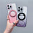 For iPhone 16 Pro Max Magnetic Case 360 Rotating Ring Kickstand Gradient Clear TPU Phone Back Cover - Pink - 5