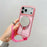 For iPhone 18 Pro Max / 17 Pro Max Magnetic Case Kickstand Clear TPU Phone Back Cover with Wrist Strap - Pink - 3