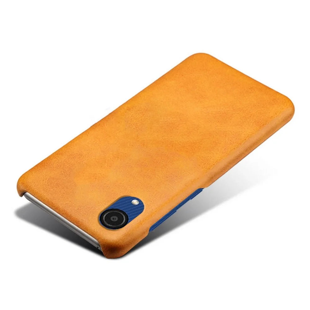 For Samsung Galaxy A23e Mobile Phone Cover Scratch-resistant Textured PU Leather Coated PC Phone Case - Orange - 3
