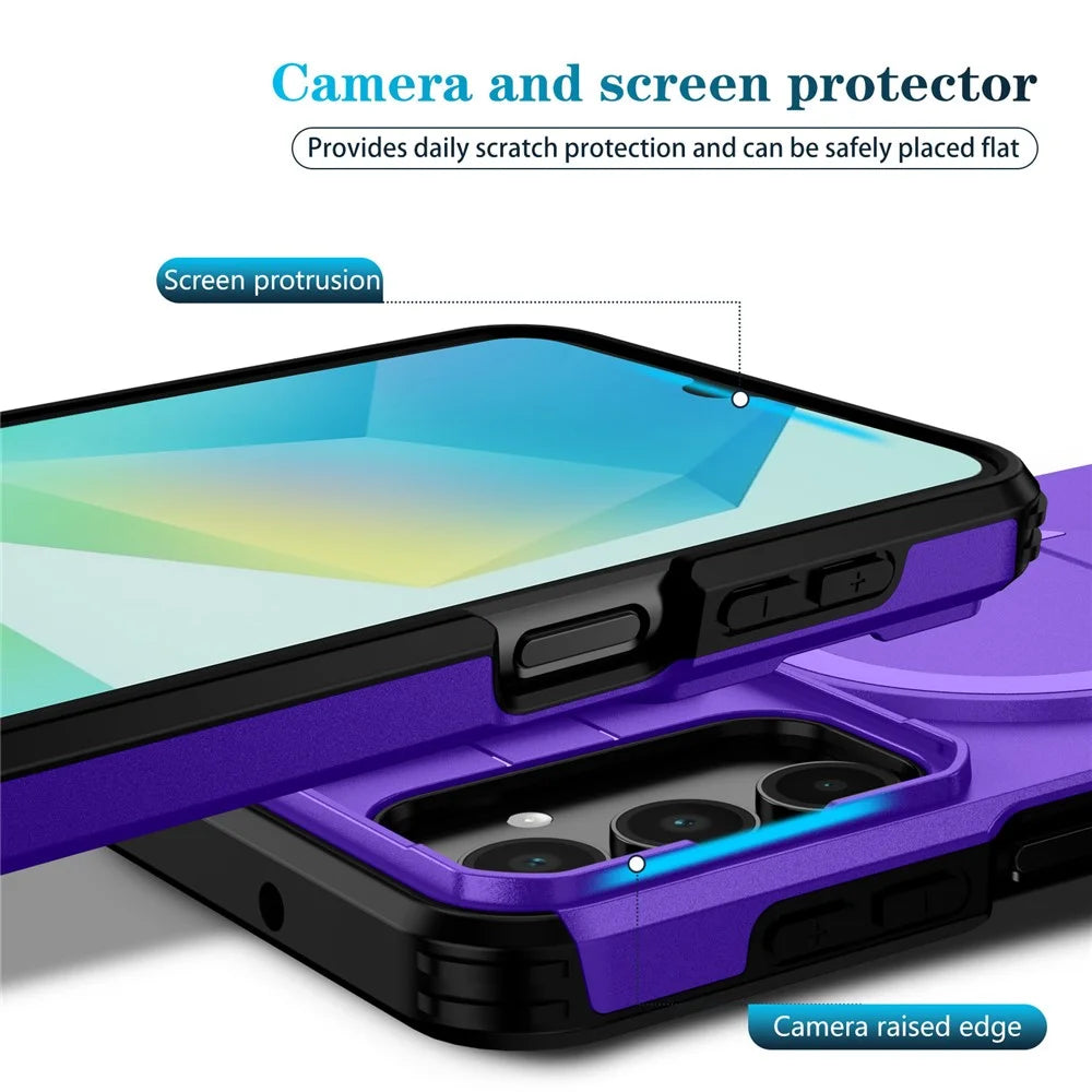 For Samsung Galaxy A16 5G / 4G Case Kickstand Camera Slider PC + TPU Phone Cover Magnetic Case - Purple - 3
