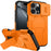 For iPhone 16 Pro Case Kickstand Camera Slider PC + TPU Phone Cover Compatible with MagSafe - Orange - 1
