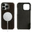 For iPhone 16 Pro Max Case Crocodile Texture Genuine Cow Leather Coated PC Phone Cover Compatible with MagSafe - Coffee - 1