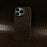 For iPhone 16 Pro Max Case Crocodile Texture Genuine Cow Leather Coated PC Phone Cover Compatible with MagSafe - Coffee - 2