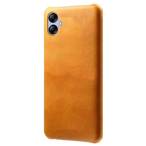 For Samsung Galaxy A04 4G (164.4 x 76.3 x 9.1 mm) Mobile Phone Cover, Calf Textured PU Leather Coated PC Phone Case - Orange - 1