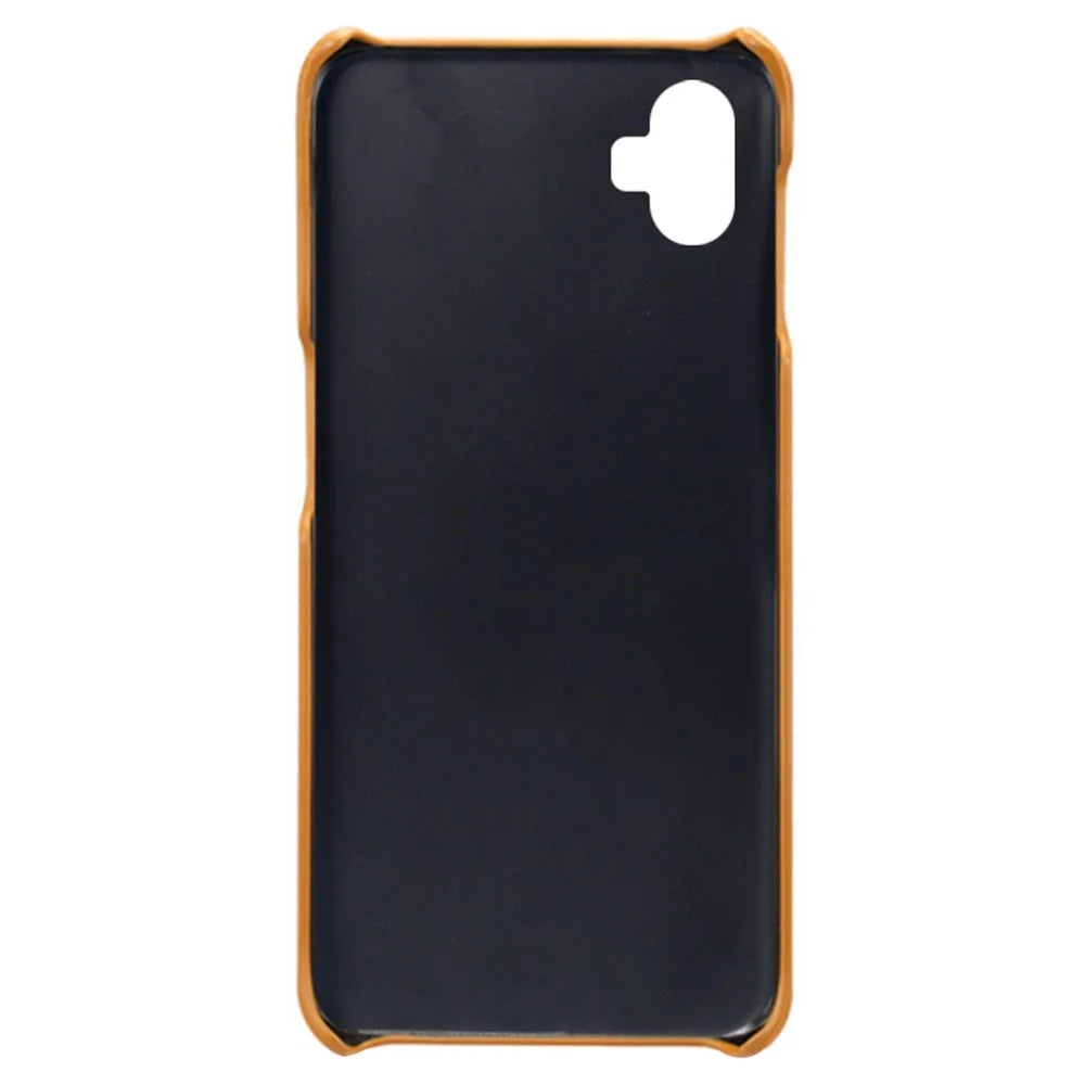 For Samsung Galaxy A04 4G (164.4 x 76.3 x 9.1 mm) Mobile Phone Cover, Calf Textured PU Leather Coated PC Phone Case - Orange - 4