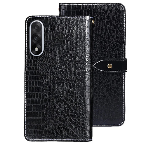 IDEWEI For OnePlus Nord 5 5G / Ace 5 Ultra 5G Case Crocodile Texture PU Leather Flip Phone Cover - Black - 1