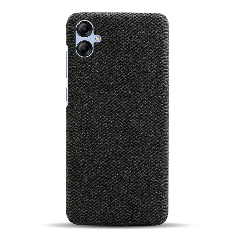 For Samsung Galaxy A04 4G (164.4 x 76.3 x 9.1 mm) Mobile Phone Case Protector Shell Solid Color Hard PC+Cloth Phone Cover  - Black - 3