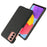 For Samsung Galaxy M13 4G Mobile Phone Case Shell Shock Absorbing Solid Color Hard PC+Cloth Phone Cover - Black - 2