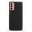 For Samsung Galaxy M13 4G Mobile Phone Case Shell Shock Absorbing Solid Color Hard PC+Cloth Phone Cover - Black - 3
