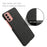 For Samsung Galaxy M13 4G Mobile Phone Case Shell Shock Absorbing Solid Color Hard PC+Cloth Phone Cover - Black - 4