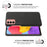 For Samsung Galaxy M13 4G Mobile Phone Case Shell Shock Absorbing Solid Color Hard PC+Cloth Phone Cover - Black - 5