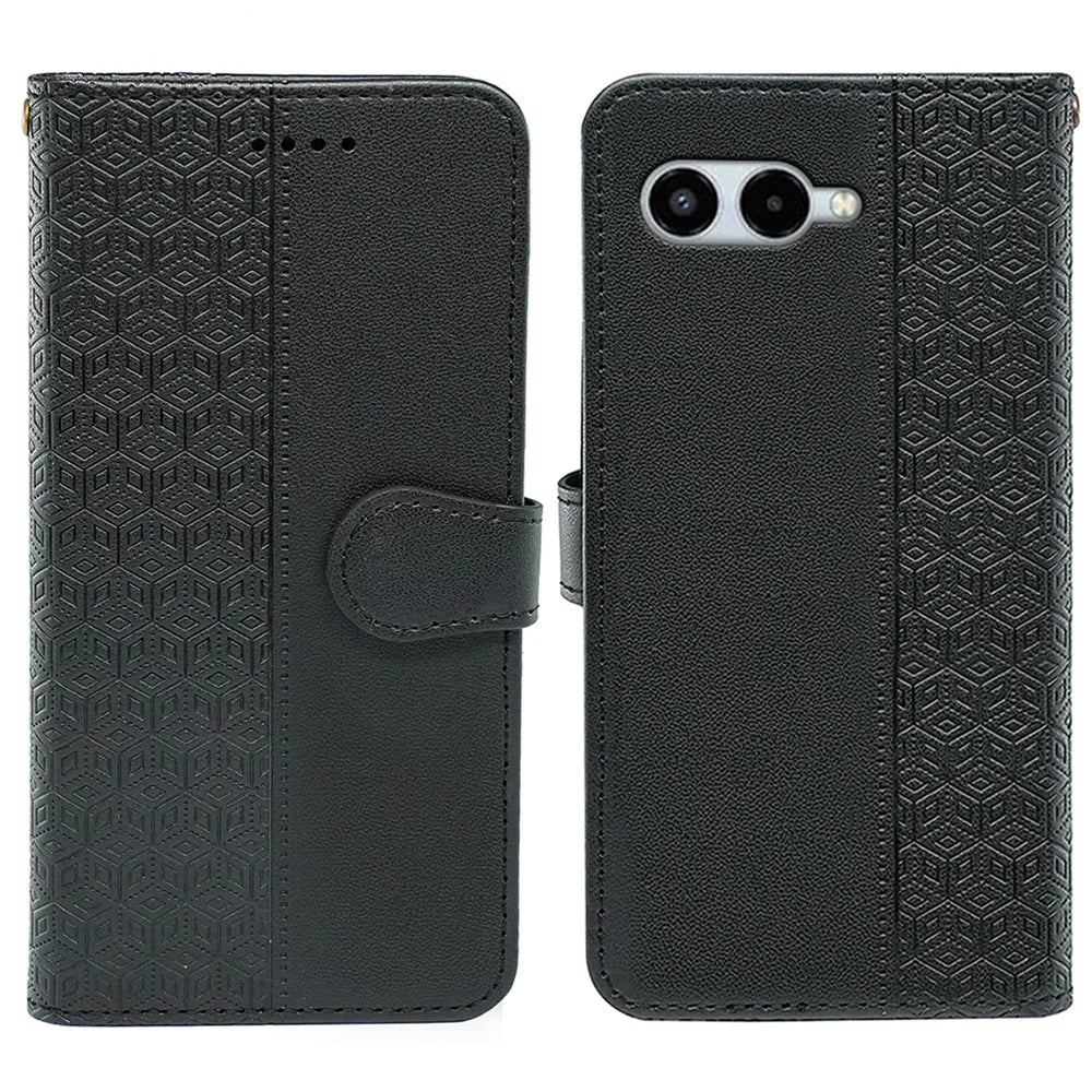 For T-Mobile REVVL 8 Wallet Phone Case Pattern Imprint Leather Flip Cover - Black - 1
