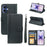 For iPhone 17 Wallet Case Magnetic Snap Leather Phone Cover with Strap - Black - 1