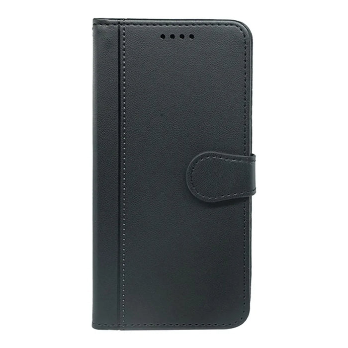 For iPhone 17 Wallet Case Magnetic Snap Leather Phone Cover with Strap - Black - 5