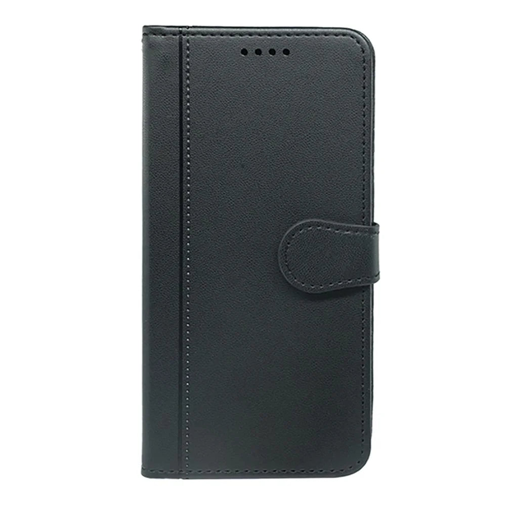 For iPhone 18 Pro Max / 17 Pro Max Wallet Case Magnetic Snap Leather Phone Cover with Strap - Black - 5
