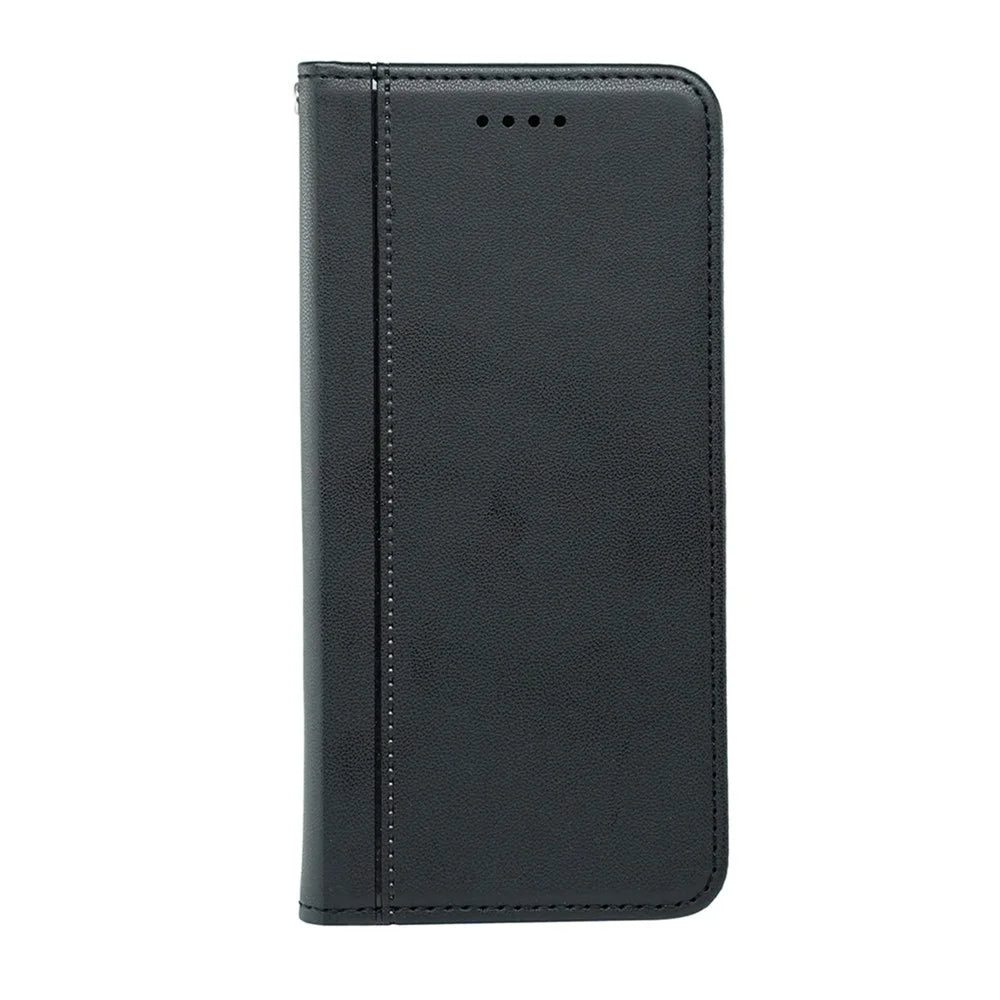 For iPhone 17 Wallet Case Magnetic Closing PU Leather Phone Cover with Wrist Strap - Black - 5