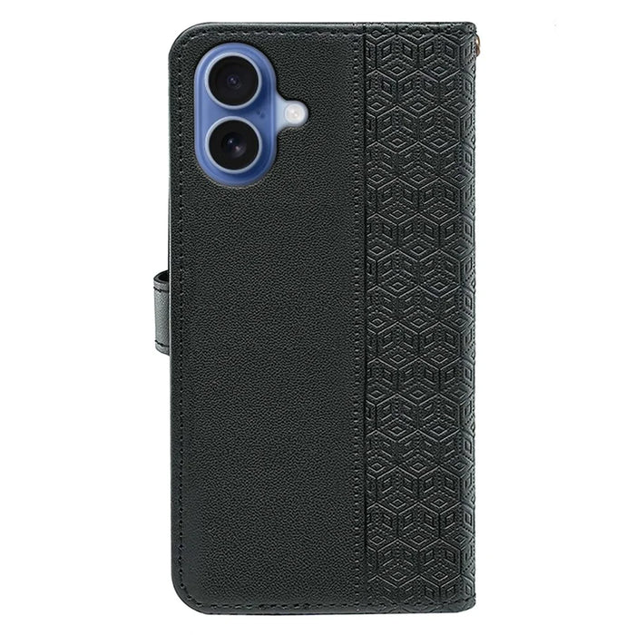 For iPhone 17 Wallet Phone Case Pattern Imprint Leather Flip Cover - Black - 6