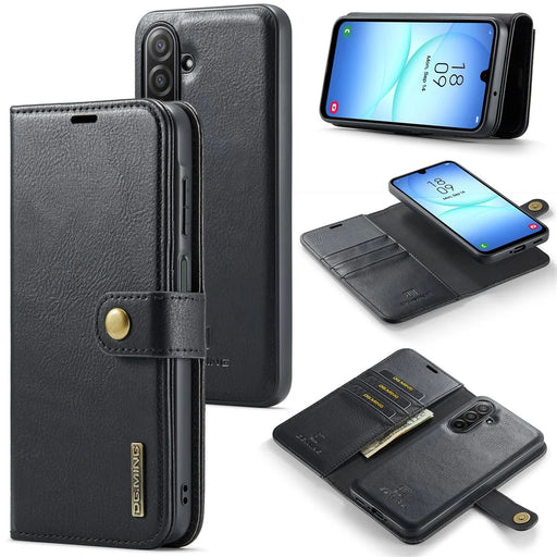 DG.MING for Samsung Galaxy A18 5G / A18 4G / A17 5G / A17 4G Case Detachable Split Leather Phone Cover - Black - 1