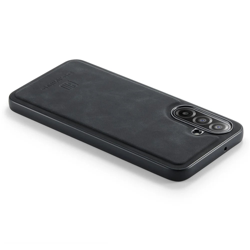 DG.MING For Samsung Galaxy A18 5G / A18 4G / A17 5G / A17 4G Case PU Leather Covered PC + TPU Hybrid Phone Shell - Black - 5