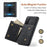 DG.MING M1 Series for Samsung Galaxy A18 5G / A18 4G / A17 5G / A17 4G Case Kickstand PU Phone Cover with Detachable Wallet - Black - 6