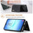 DG.MING M1 Series for Samsung Galaxy A18 5G / A18 4G / A17 5G / A17 4G Case Kickstand PU Phone Cover with Detachable Wallet - Black - 7